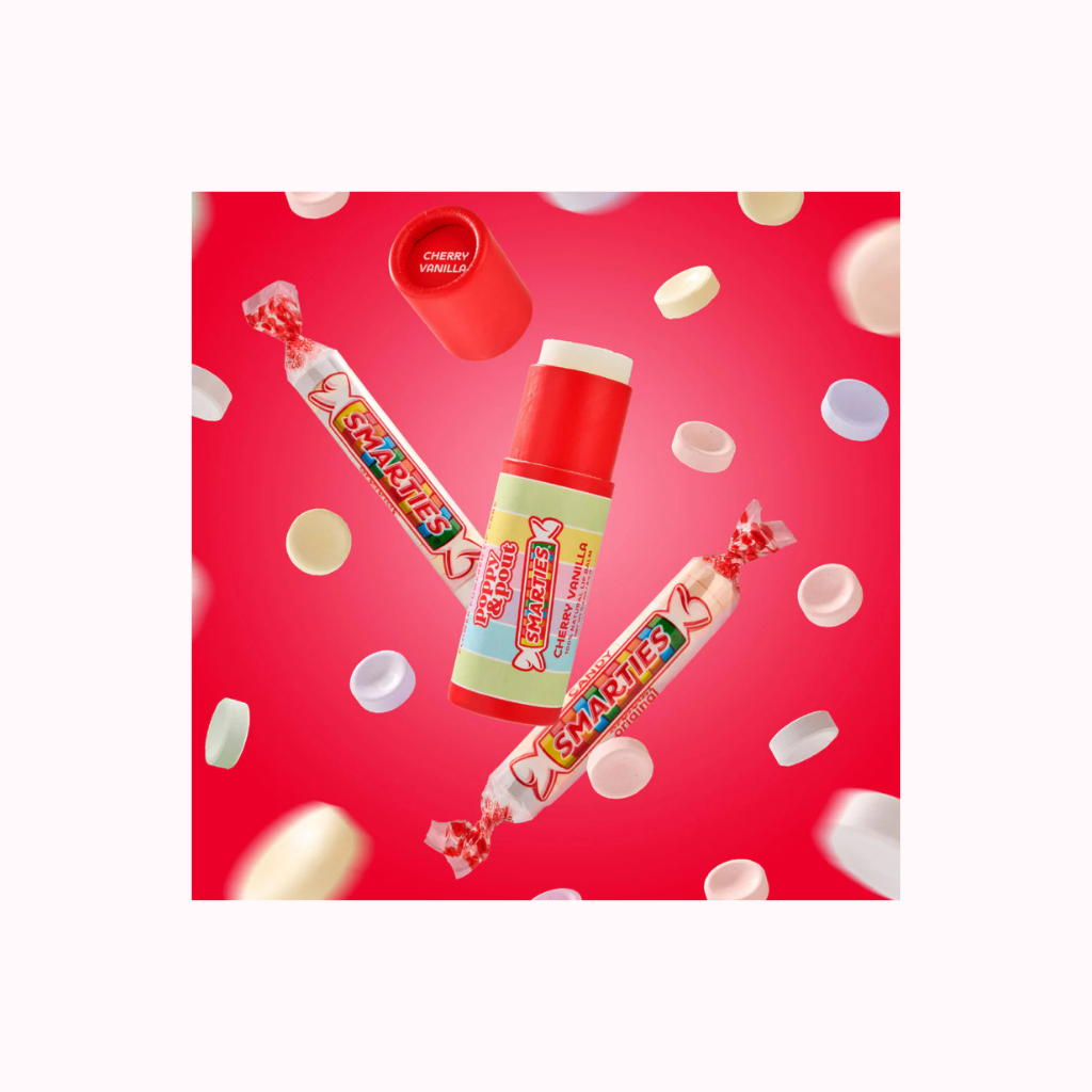 Poppy & Pout / Limited Edition Smarties™ Cherry Vanilla Lip Scrub, Lip Balm &  Lip Care Spatula