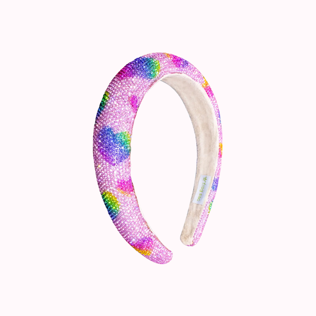 Kids Rhinestone Headband - Padded Heart Hair Band