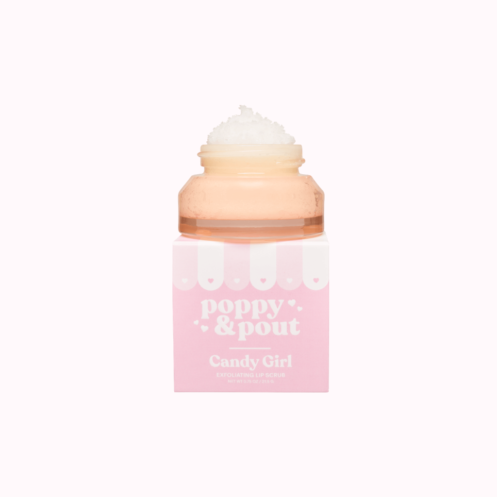 Poppy & Pout / Limited Edition Candy Girl Lip Scrub, Lip Balm &  Lip Care Spatula